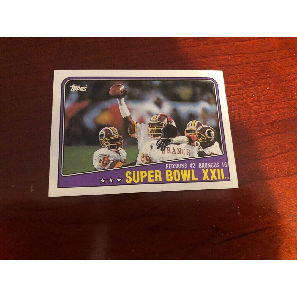 NFL Redskins &‎ Broncos 1988 Topps Football Card # 1 Super Bowl Card XXII